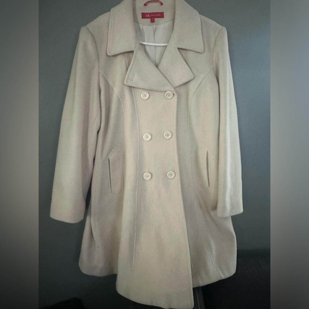 Anne Klein long pea coat. Cream colored. XL